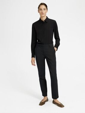 Theory Double Stretch Tailored Trousers Black Slim Work Pants Size 6 NWOT